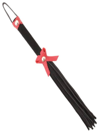 Suede Leather Willy Whip With Leather Bow Black - Passionzone Adult Store